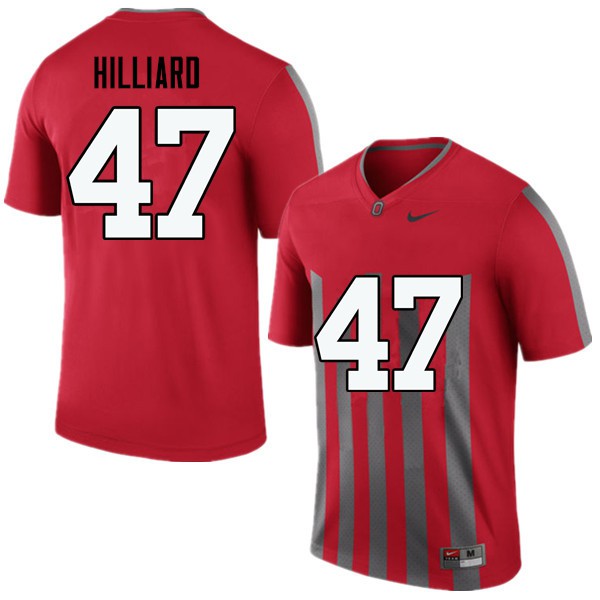 Ohio State Buckeyes #47 Justin Hilliard Men Stitched Jersey Throwback